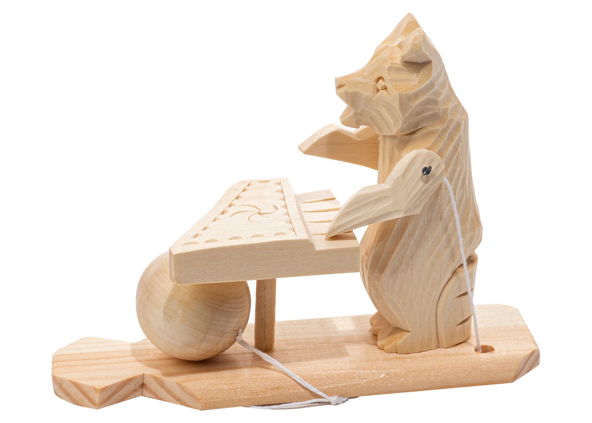 Buy Piano Bear Carved Toy at GoldenCockerel.com