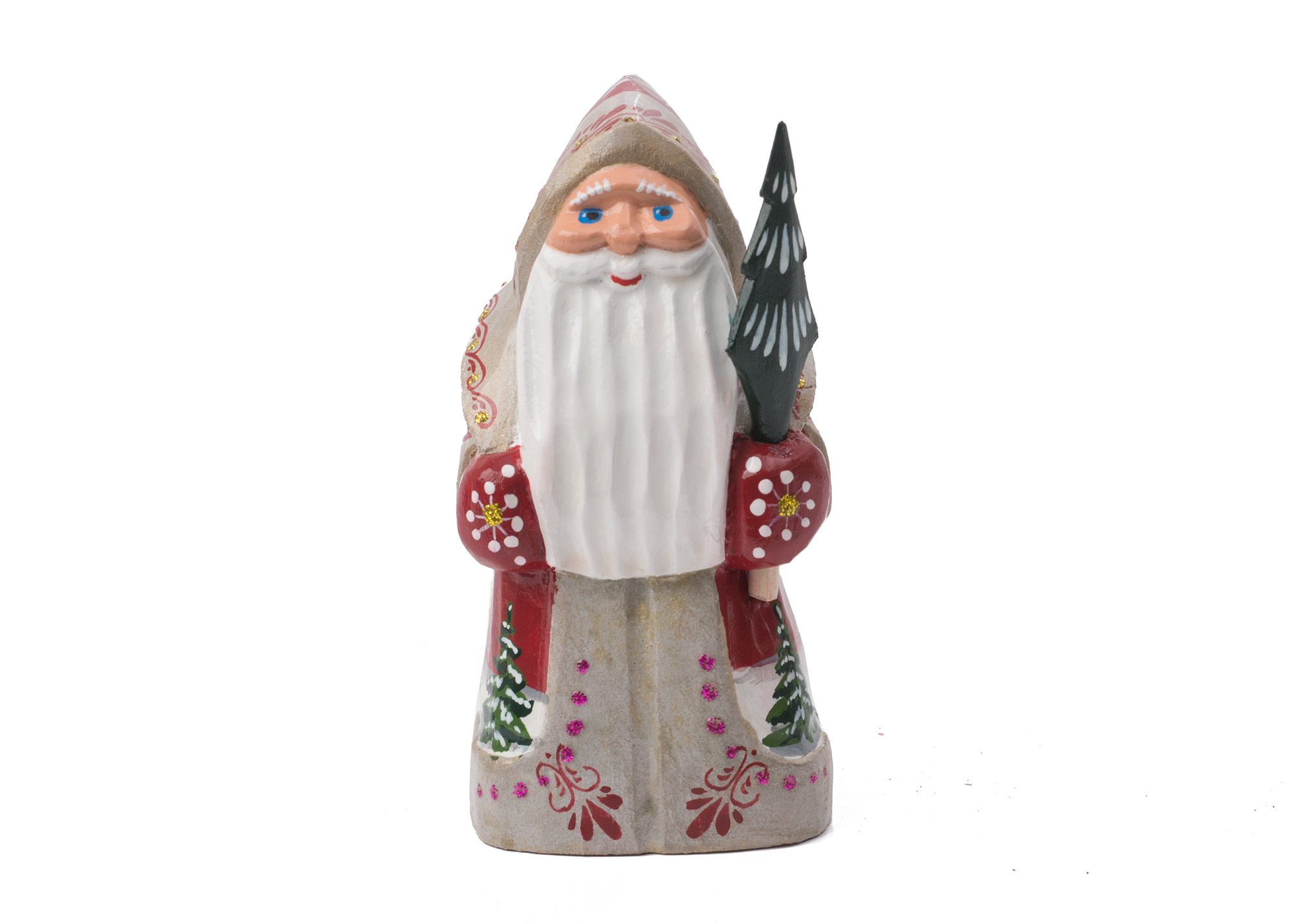 Buy Father Frost Carving w/ Tree at GoldenCockerel.com