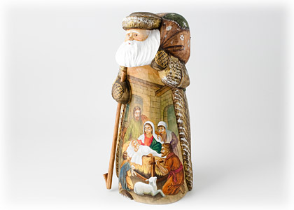 Buy Manger Scene Father Frost Carving  at GoldenCockerel.com