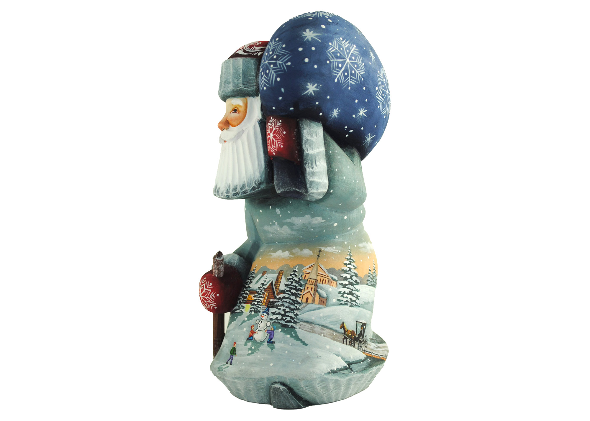 Buy Peaceful Village "Snow Play" Father Frost Carving at GoldenCockerel.com