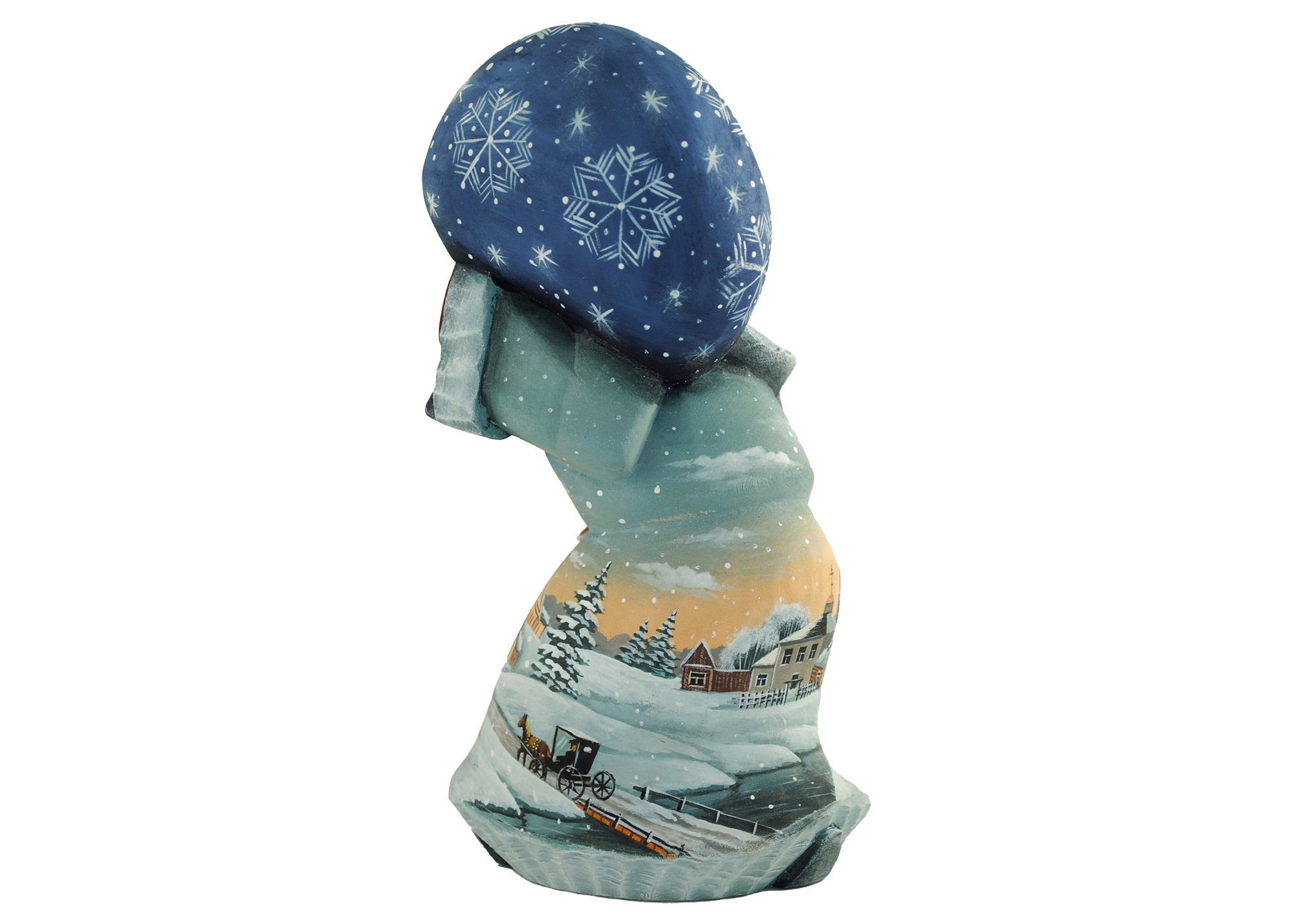Buy Peaceful Village "Snow Play" Father Frost Carving at GoldenCockerel.com