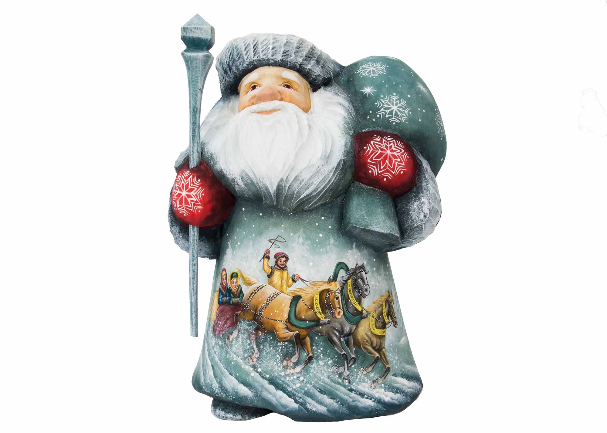 Buy Scenic Troika Father Frost Carving 6” at GoldenCockerel.com