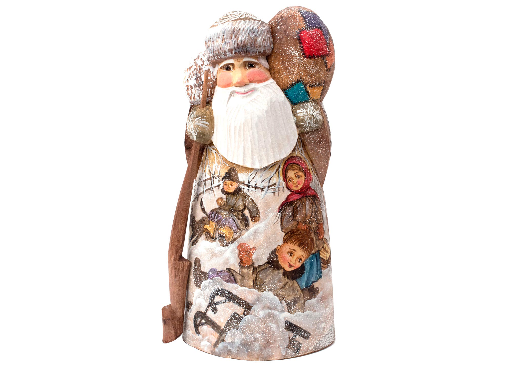 Buy Snow Play (Sledding) Father Frost Carving at GoldenCockerel.com