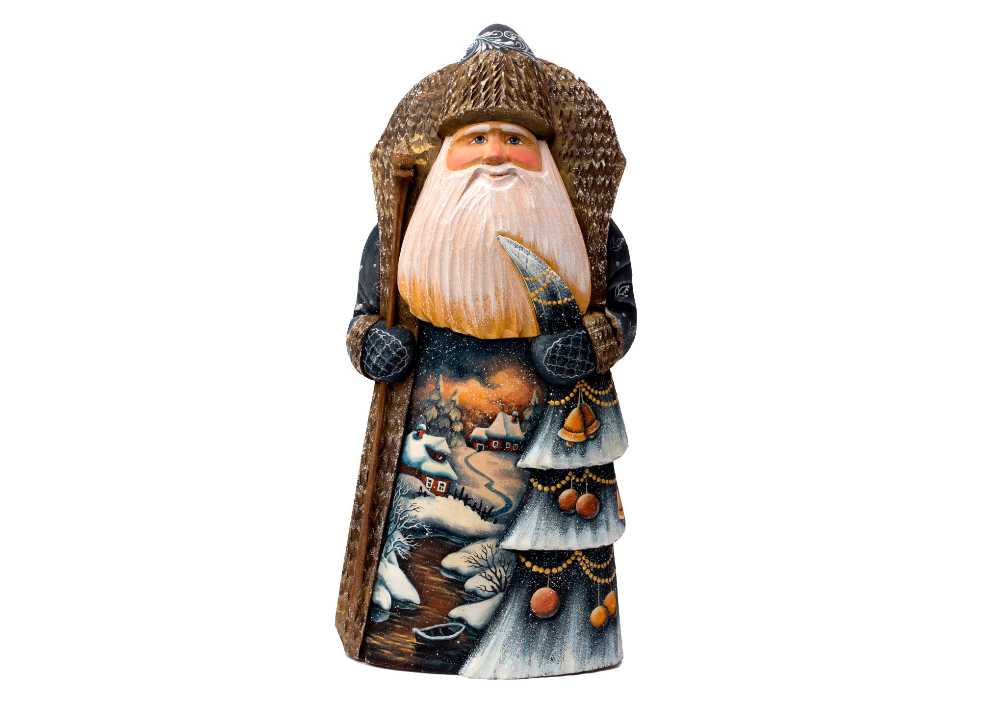 Buy Резная фигура Деда Мороза с елочкой 30 см at GoldenCockerel.com