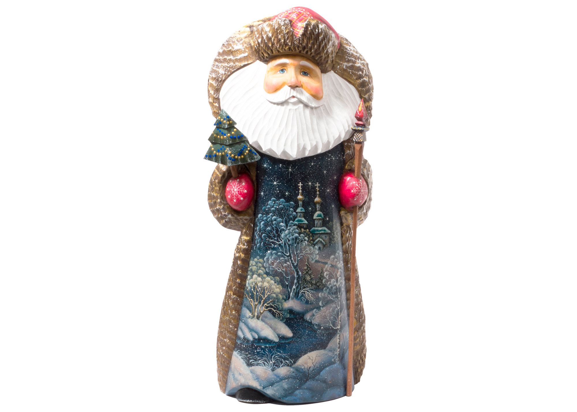 Buy Snowy Evening Father Frost Carving 13" at GoldenCockerel.com