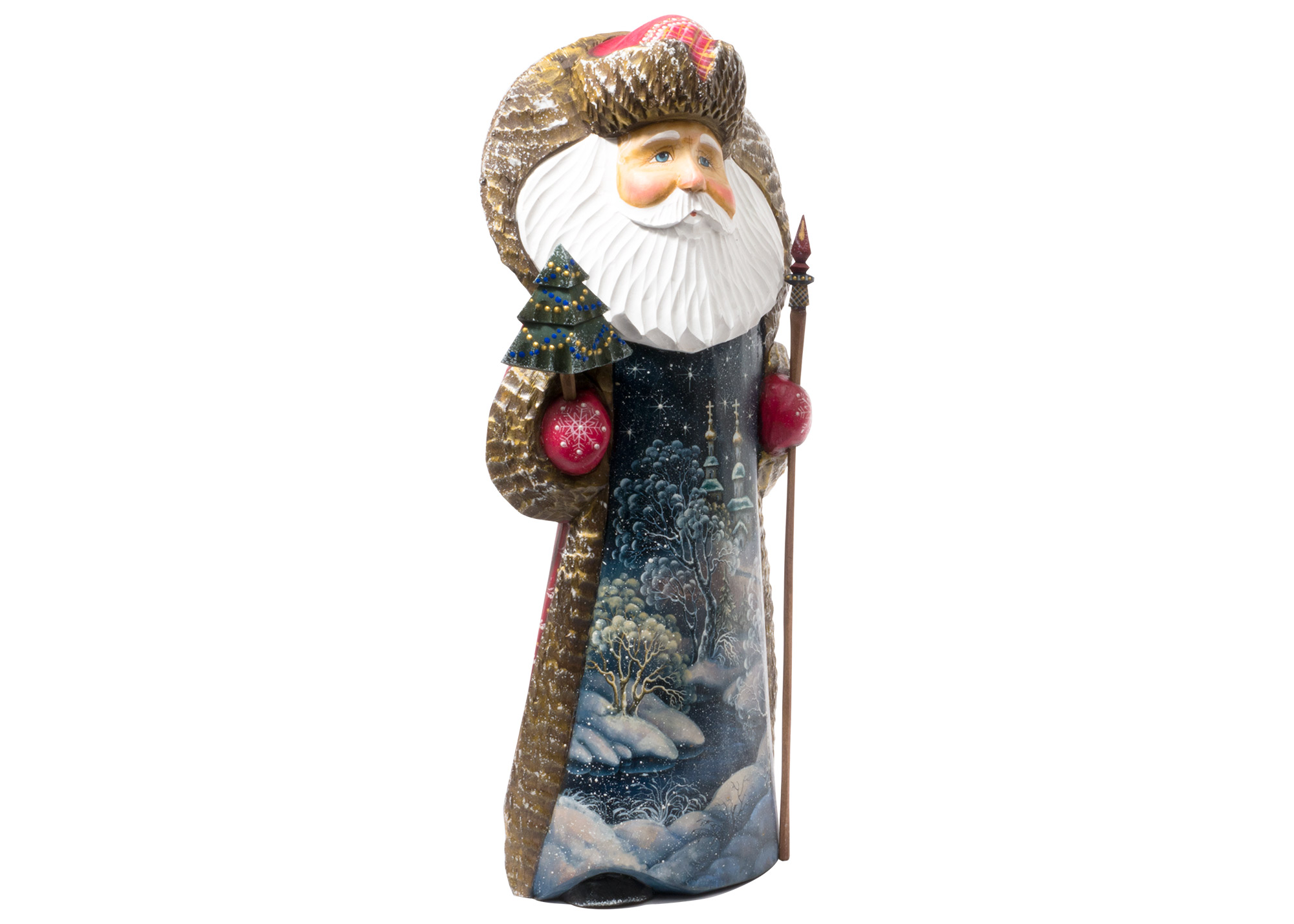 Buy Snowy Evening Father Frost Carving 13" at GoldenCockerel.com