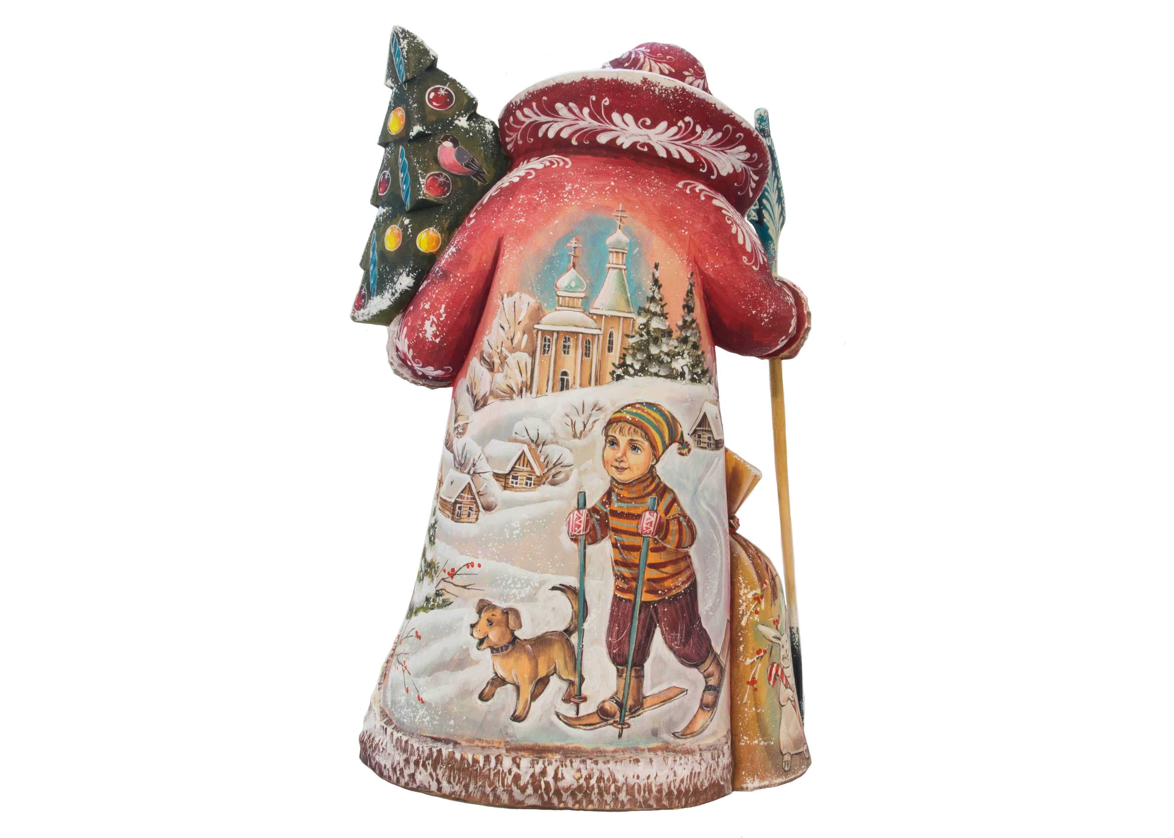 Buy Carved Santa by Nikita w/ Xmas Tree and Sack 12" at GoldenCockerel.com
