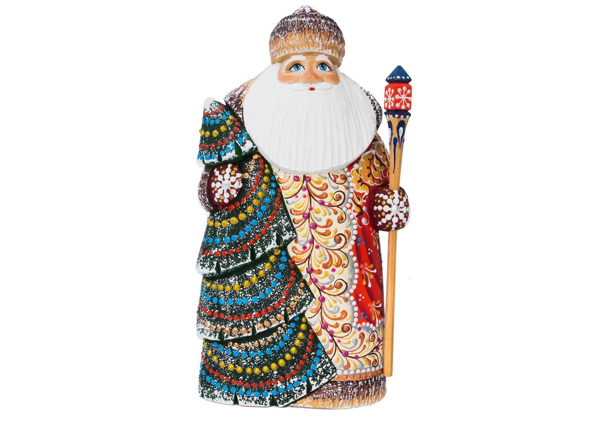 Buy Father Frost Decorates the Tree Carved Santa 8" at GoldenCockerel.com