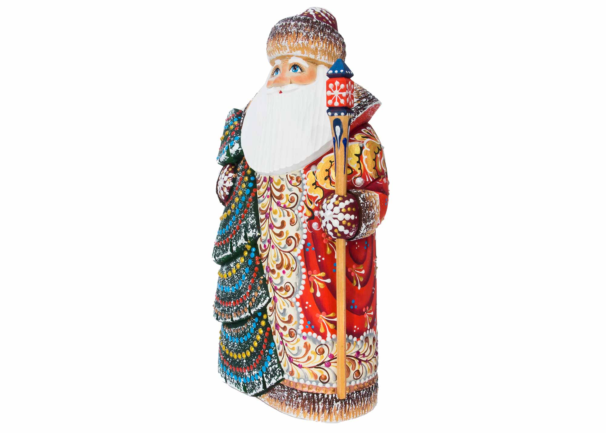 Buy Father Frost Decorates the Tree Carved Santa 8" at GoldenCockerel.com