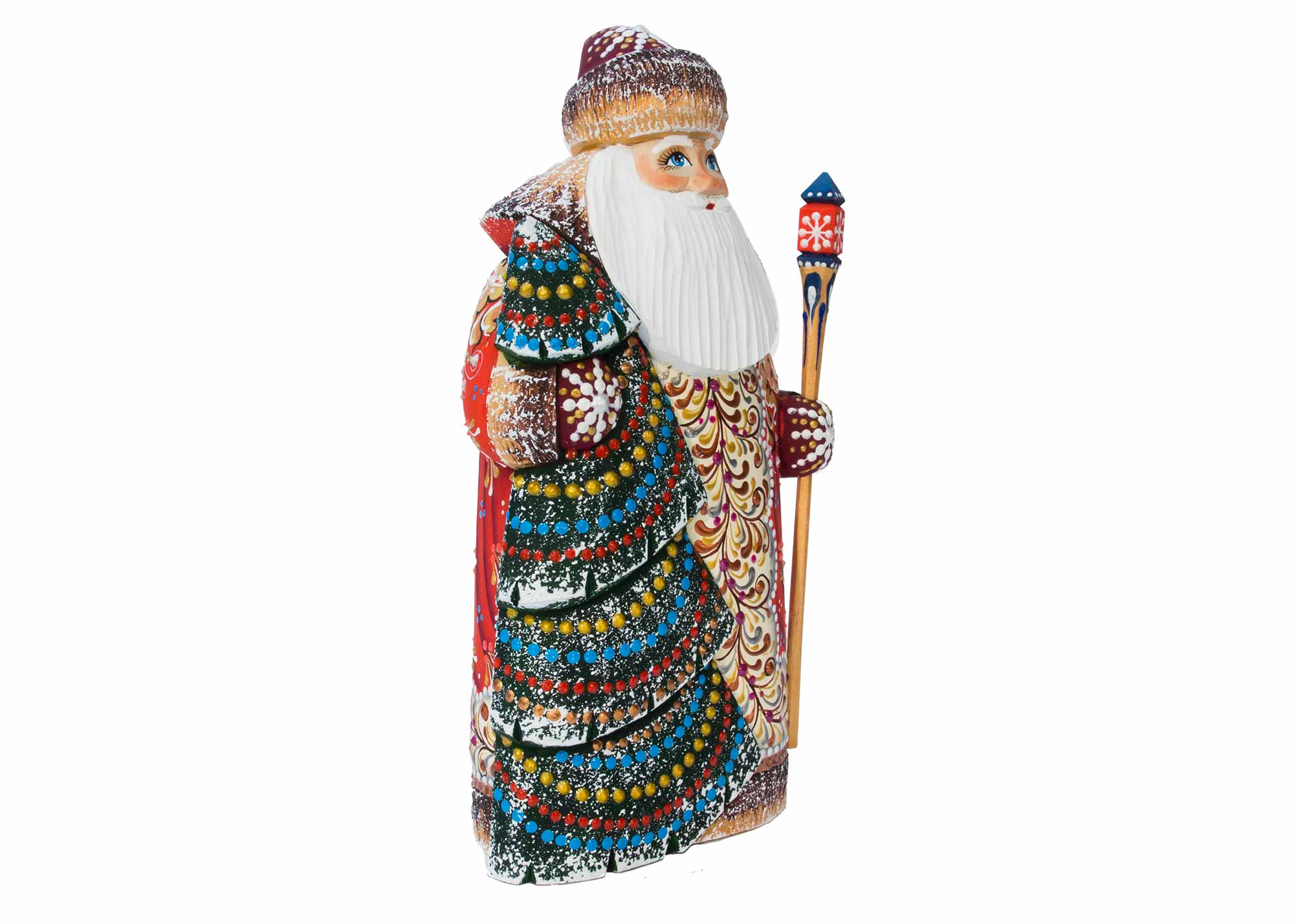 Buy Father Frost Decorates the Tree Carved Santa 8" at GoldenCockerel.com