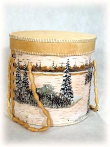 Buy Birch Bark Picnic Box, round D 12.5" x 12" at GoldenCockerel.com