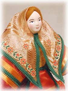 Buy Folk Costume Doll Treasure Box--cloth/porcelain 10.5" at GoldenCockerel.com