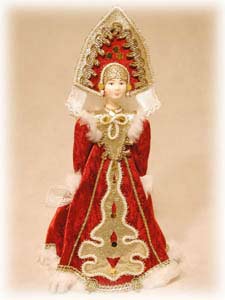 Buy Folk Costume Doll "Anastasia"--cloth/porcelain 10" at GoldenCockerel.com