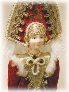 Buy Folk Costume Doll "Anastasia"--cloth/porcelain 10" at GoldenCockerel.com