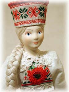 Buy Folk Costume Doll "Alexandra"--cloth/porcelain 10" at GoldenCockerel.com