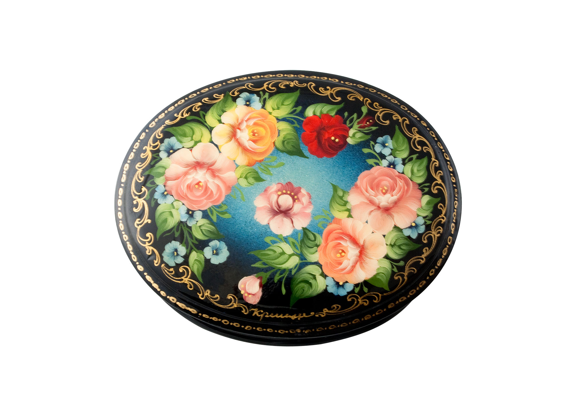 Buy Large Bouquet Lacquer Box by Krikun at GoldenCockerel.com