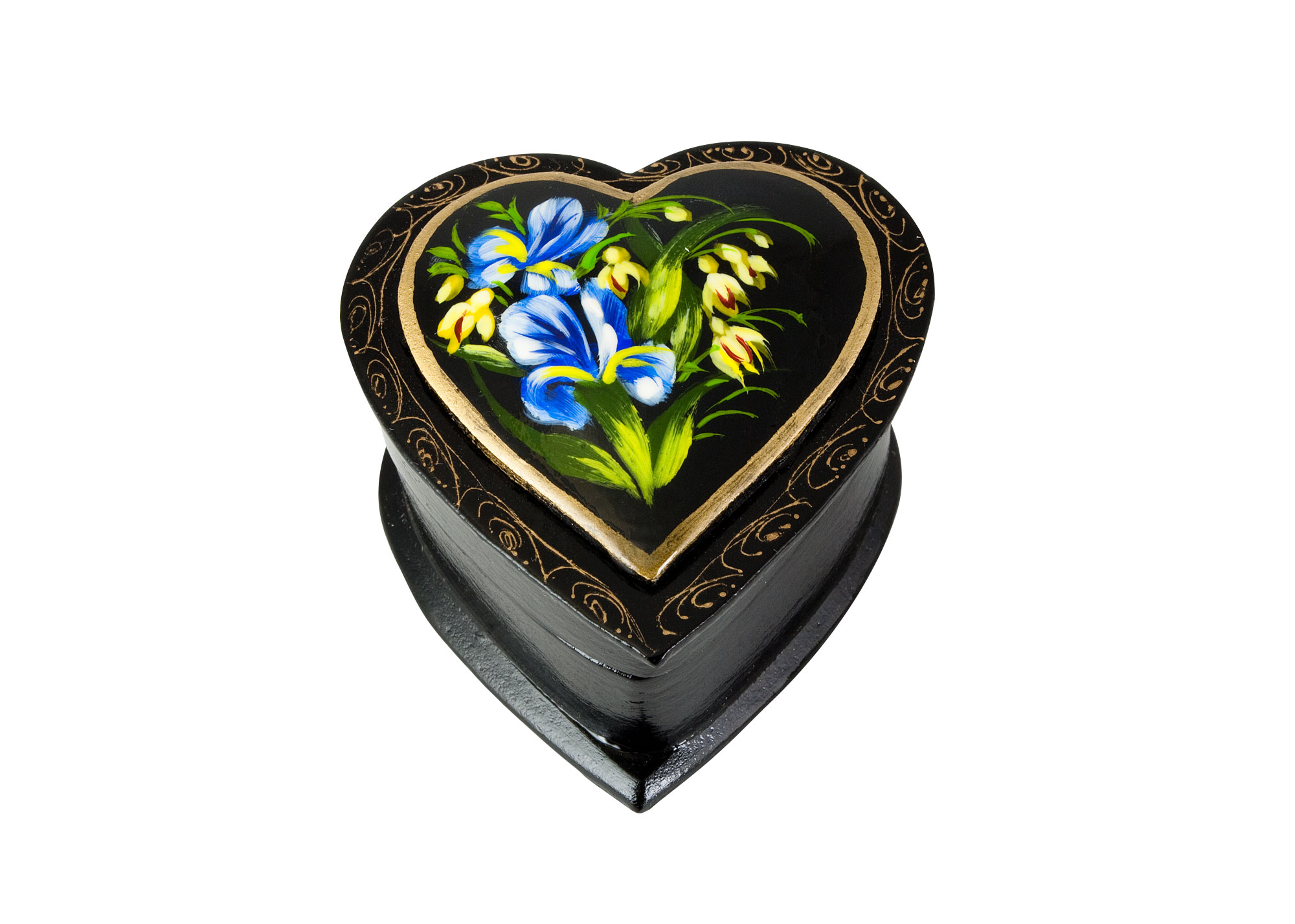 Buy Heart-Shaped Floral Lacquer Box at GoldenCockerel.com