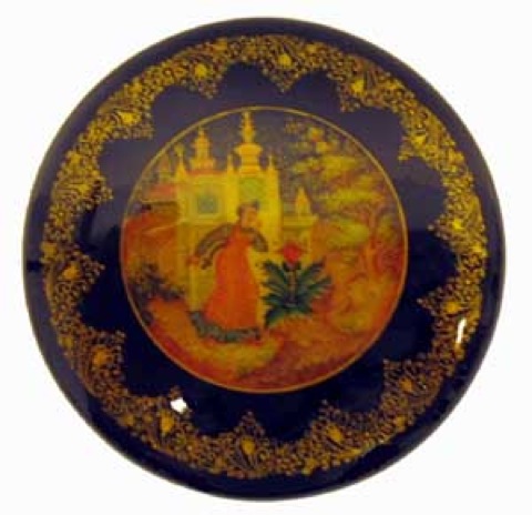 Buy Scarlet Flower Lacquer Box 3.25" by Zuikov at GoldenCockerel.com