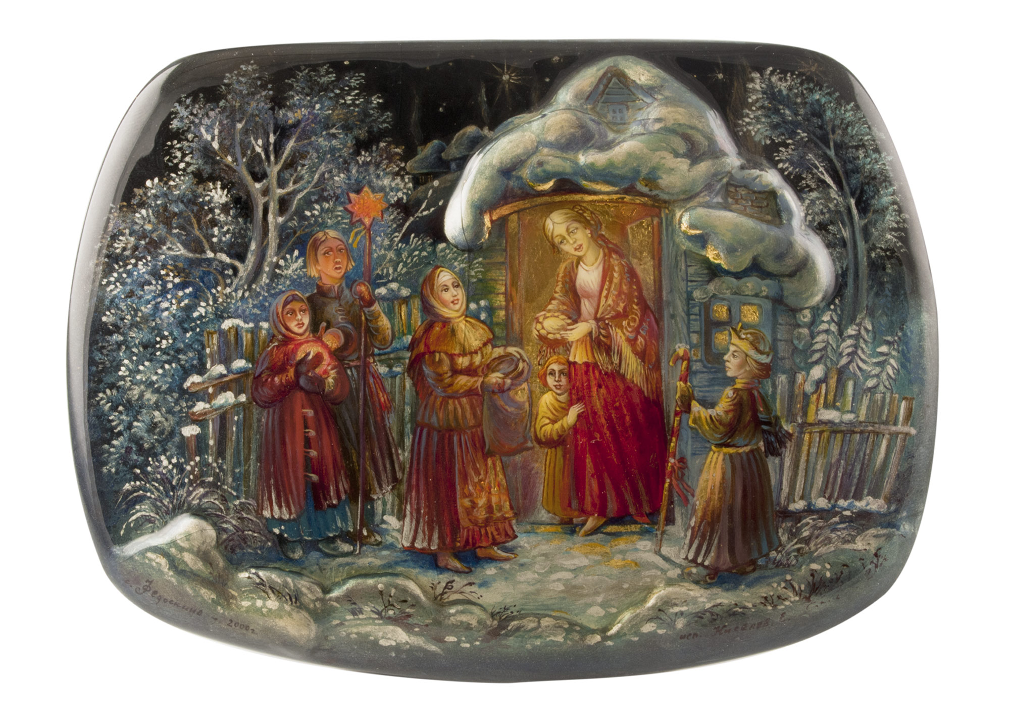 Buy Yuletide Lacquer Box (Fedoskino) by Kisilev at GoldenCockerel.com