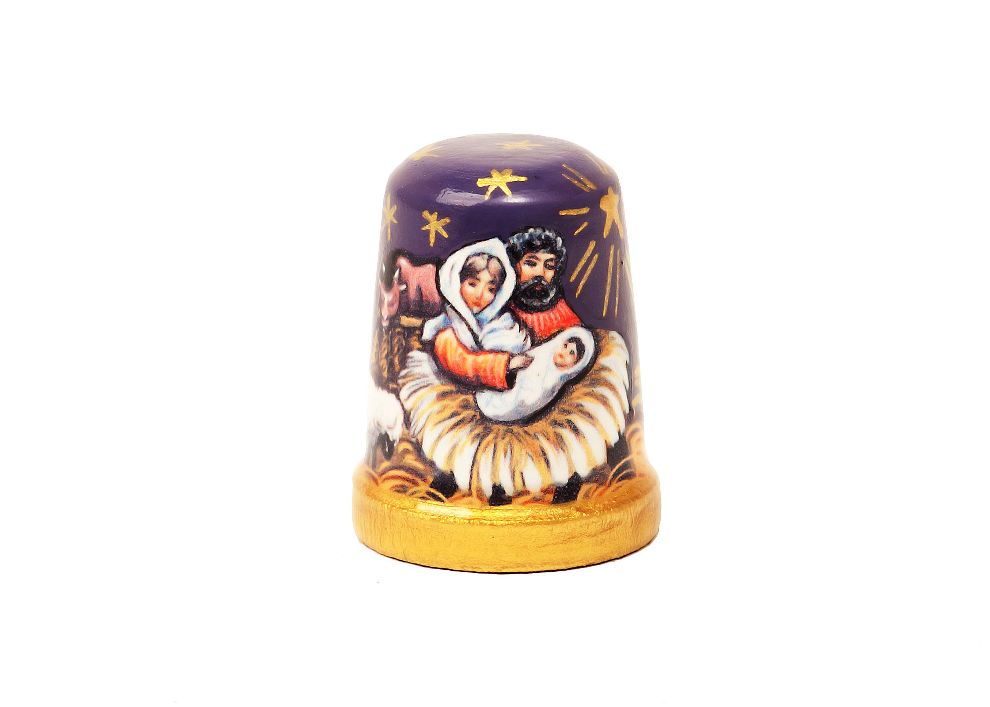 Buy Nativity Thimble, Wood 1" at GoldenCockerel.com