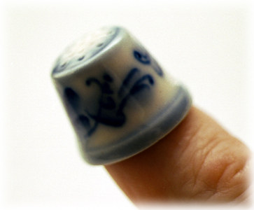 Buy Gzhel Porcelain Thimble 1.2" at GoldenCockerel.com