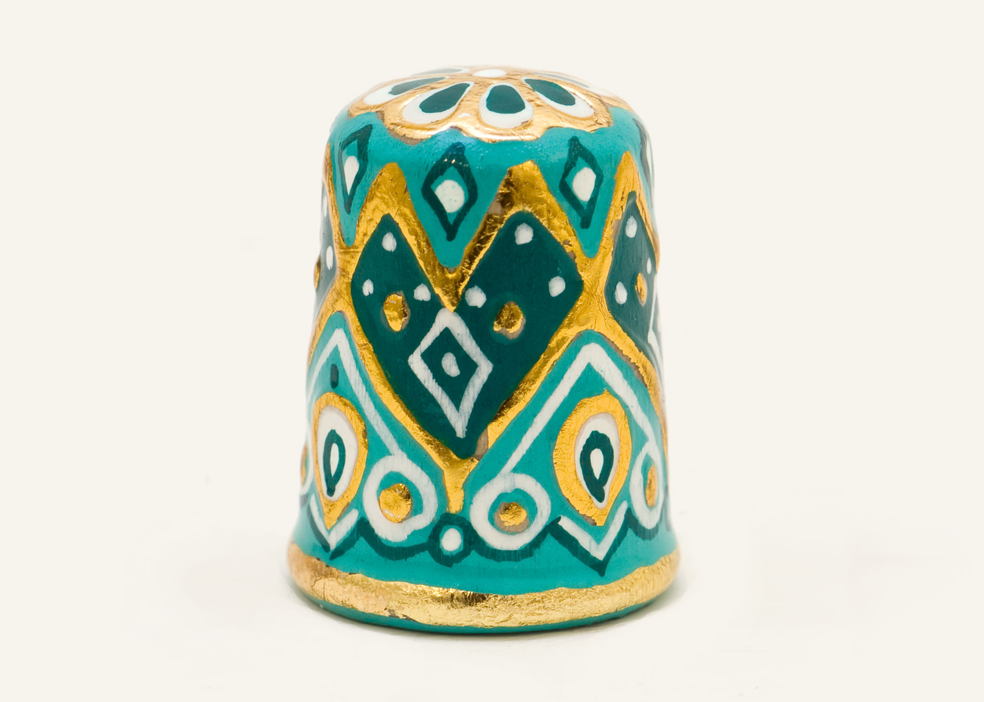 Buy Green Harlequin Thimble, Wood 1" at GoldenCockerel.com