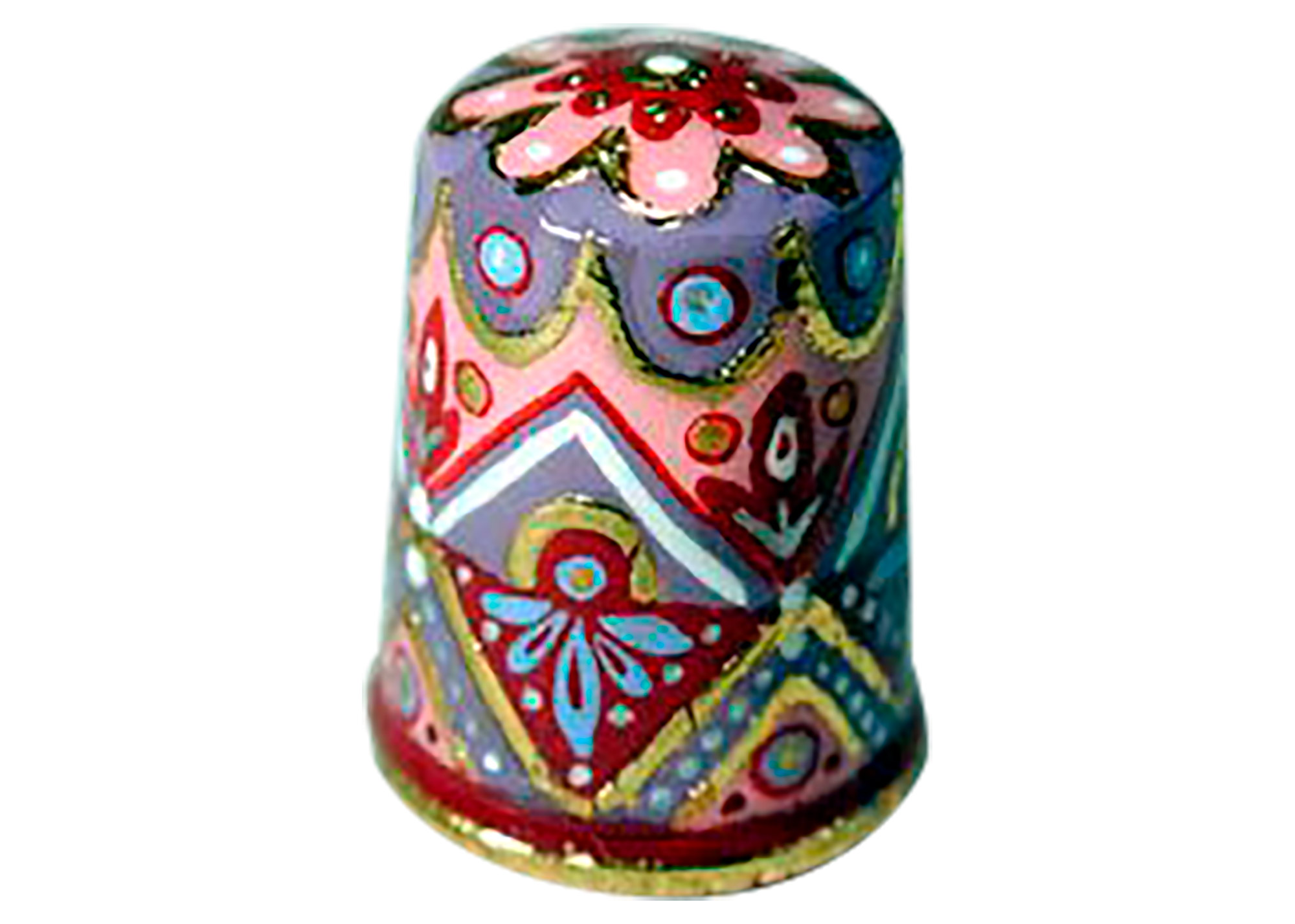 Buy Mauve Harlequin Thimble, Wood 1" at GoldenCockerel.com