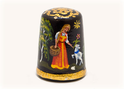 Buy Set of 6 Fairy Tale Thimbles, Wood 1" at GoldenCockerel.com