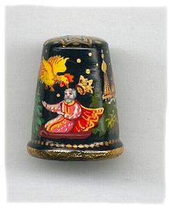 Buy Set of 6 Fairy Tale Thimbles, Wood 1" at GoldenCockerel.com