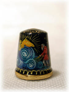 Buy Set of 6 Fairy Tale Thimbles, Wood 1" at GoldenCockerel.com