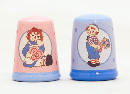 Buy RAGGEDY ANN & ANDY Thimbles (Set of 2) at GoldenCockerel.com