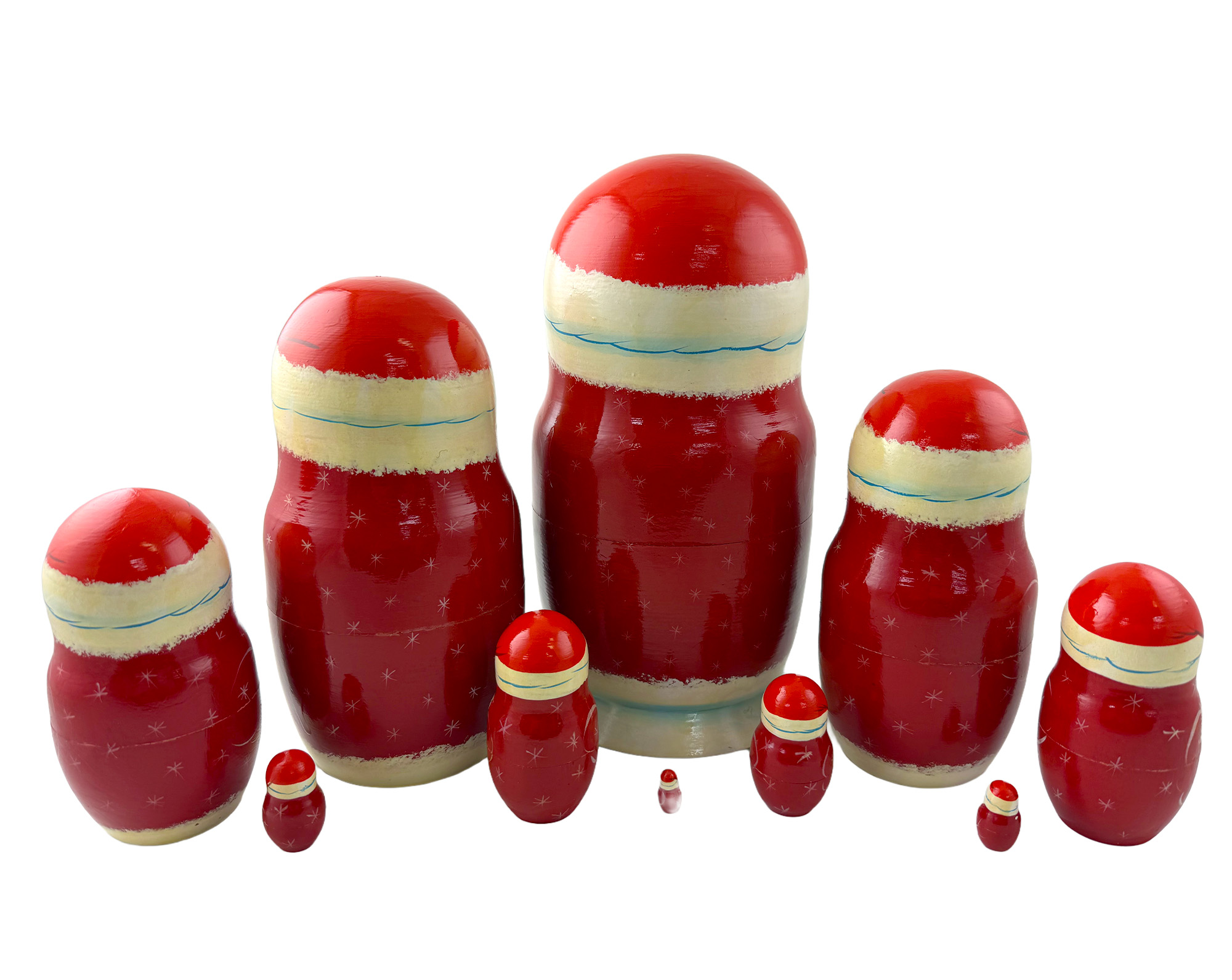 Buy Vintage Santa with Matryoshka Nesting Doll 10pc at GoldenCockerel.com