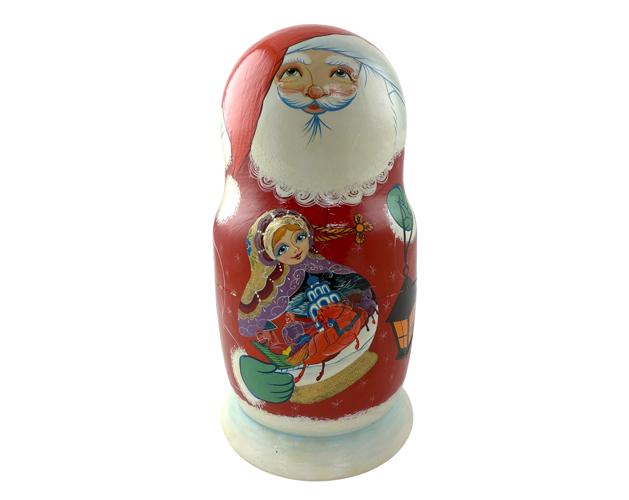 Buy Vintage Santa with Matryoshka Nesting Doll 10pc at GoldenCockerel.com