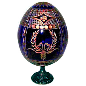 Buy Round Wreaths BLUE Crystal Egg at GoldenCockerel.com