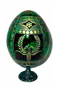 Buy Round Wreaths w/ Stand GREEN Faberge Style Egg Medium  at GoldenCockerel.com