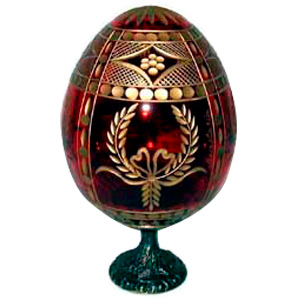 Buy Round Wreaths RED Crystal Egg at GoldenCockerel.com