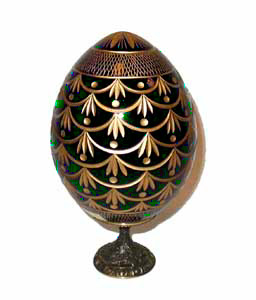Buy FORGET-ME-NOT GREEN Faberge Style Egg Medium w/ Stand  at GoldenCockerel.com