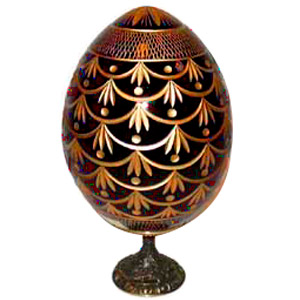 Buy FORGET-ME-NOT RED Faberge Style Egg Medium w/ Stand  at GoldenCockerel.com