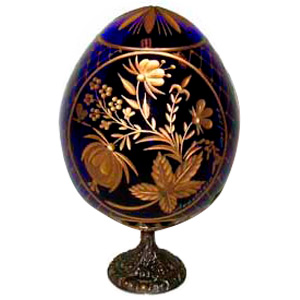 Buy Garden Flower BLUE Crystal Egg Medium  at GoldenCockerel.com