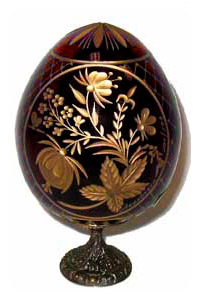 Buy Garden Flower RED Faberge Style Egg Medium  at GoldenCockerel.com