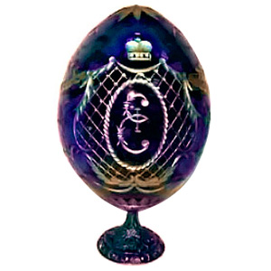 Buy Catherine The Great's BLUE Crystal Egg w/ Stand at GoldenCockerel.com
