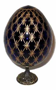 Buy Cobalt Net Crystal Egg w/ Stand at GoldenCockerel.com