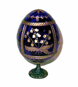 Buy Strawberries BLUE Faberge Style Egg  at GoldenCockerel.com