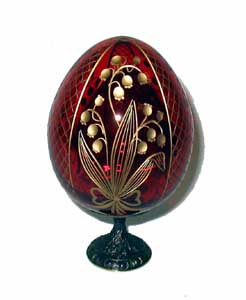 Buy Lily of the Valley RED Faberge style Egg Medium at GoldenCockerel.com