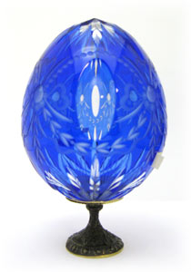 Buy ROMANOV bows w/ lenses BLUE Faberge Style Egg at GoldenCockerel.com