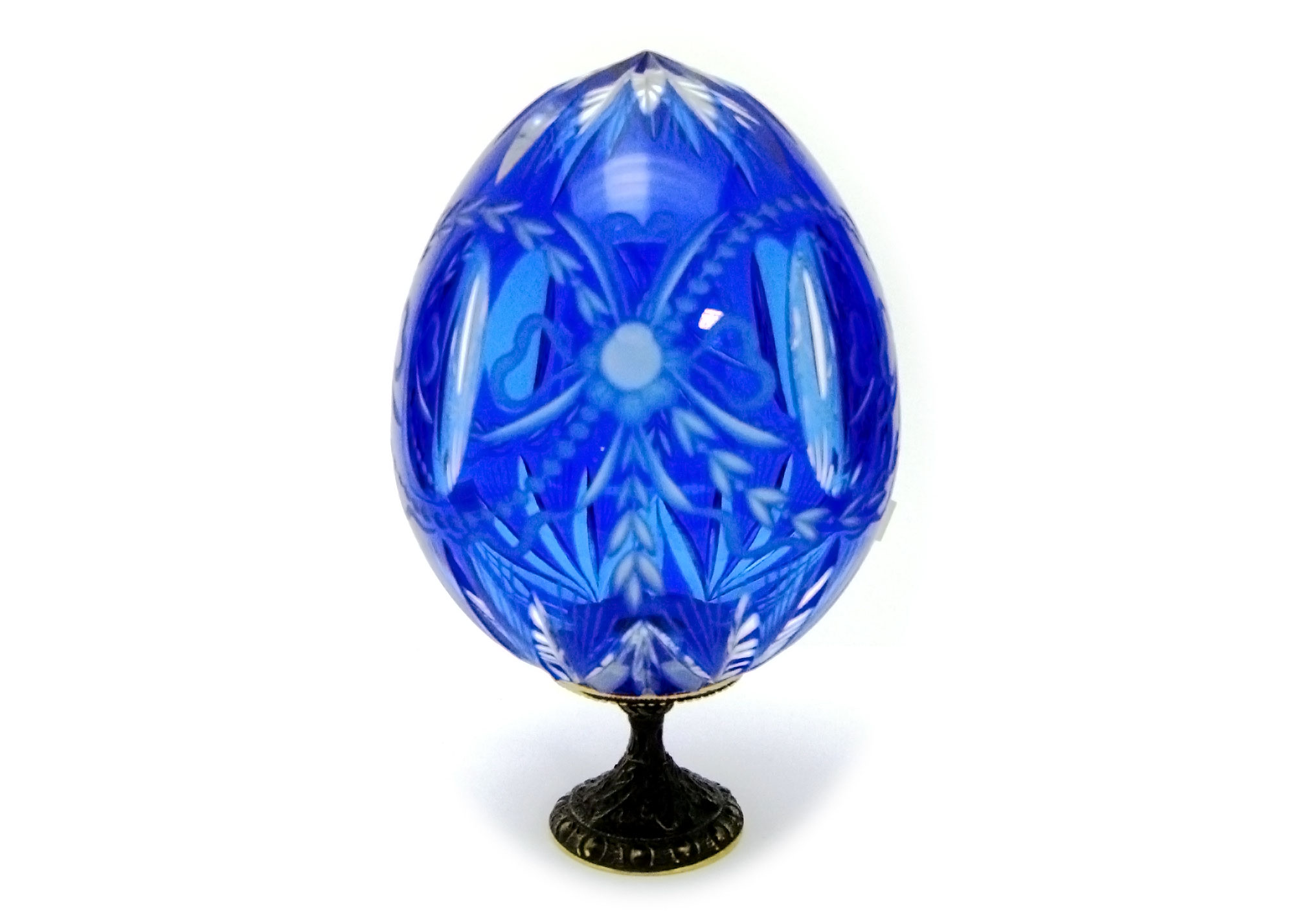 Buy ROMANOV bows w/ lenses BLUE Faberge Style Egg at GoldenCockerel.com
