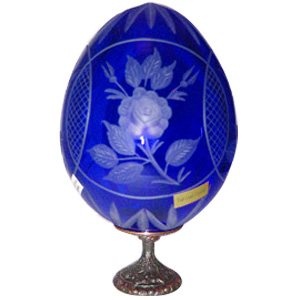 Buy Romanov Rose BLUE w/ lens Faberge Style Egg at GoldenCockerel.com