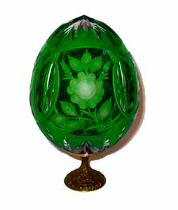 Buy Romanov Rose GREEN w/ 2 Lenses Faberge Style Egg at GoldenCockerel.com