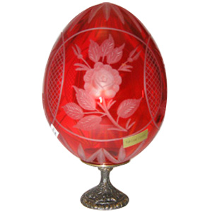 Buy Romanov Rose RED w/ lens Faberge Style Egg at GoldenCockerel.com