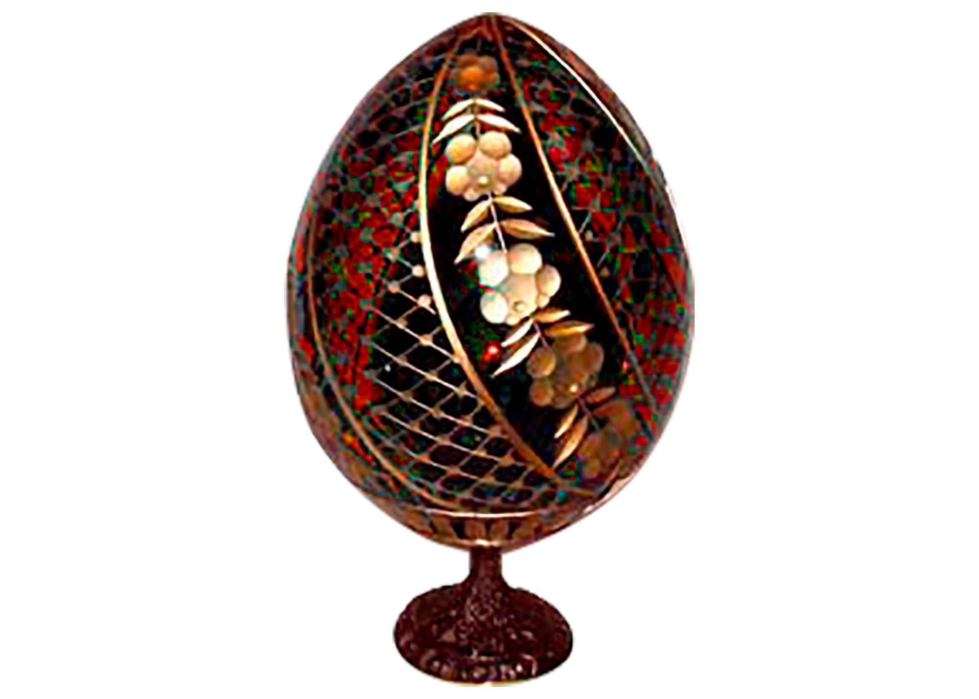Buy Swirl w/ Flowers RED Russian Egg at GoldenCockerel.com